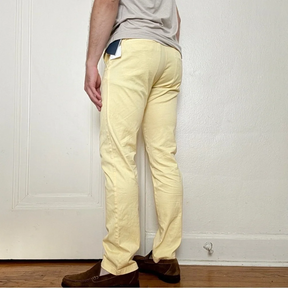 Vineyard Vines Men’s Slim Straight Stretch Breaker Pants Lemon Drop 30x32 New